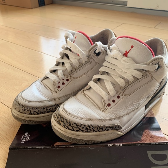 Jordan 3 white/cement size 9.5 (SOLD) - Picture 4 of 16